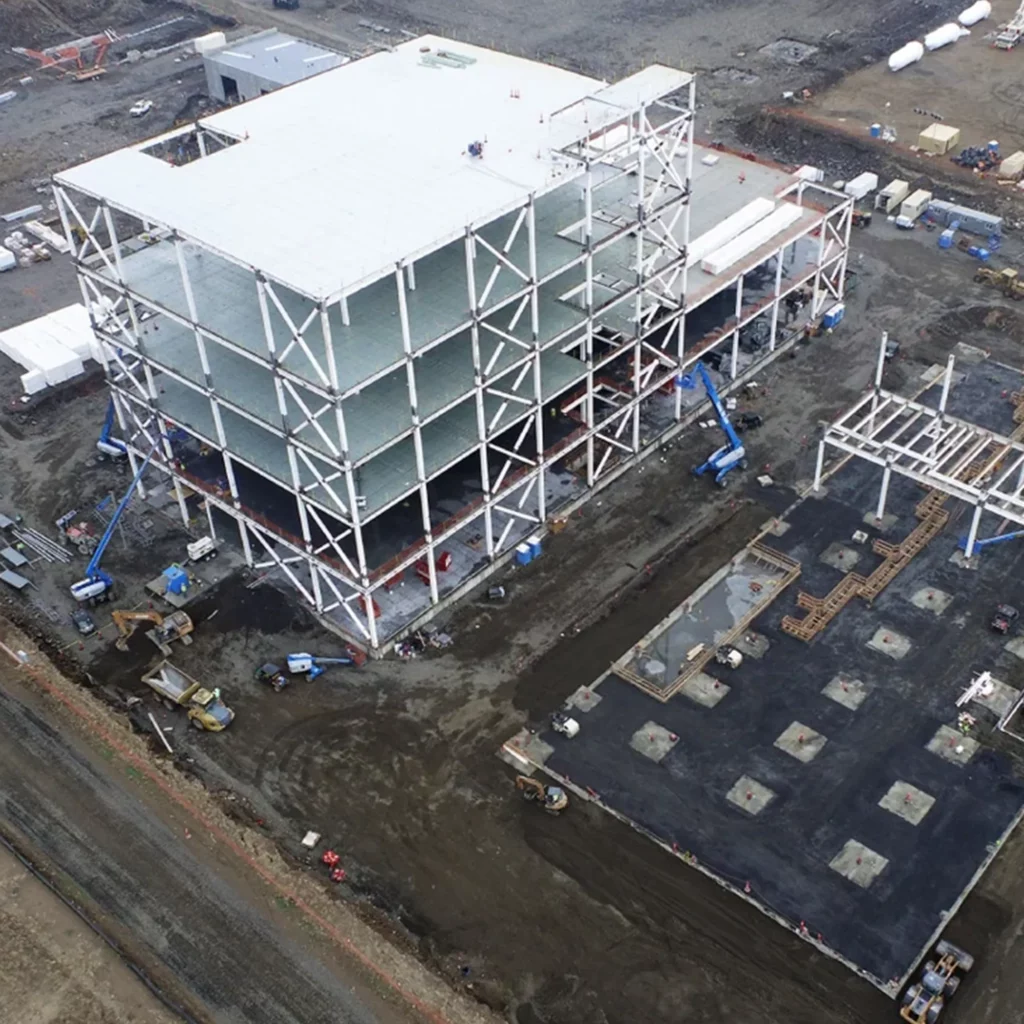 Drone view of BAM-2 module one under construction